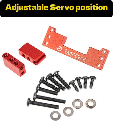 RampCrab Servo Mount Bracket for FXC24, Adjustable Servo Mount Tray, 1/24 RC Car Steering Servo Mount for FMS FCX24 Power Wagon Butcher & Max Smasher Big Foot, K5 Upgrade Parts, Alu, Red in Kuwait