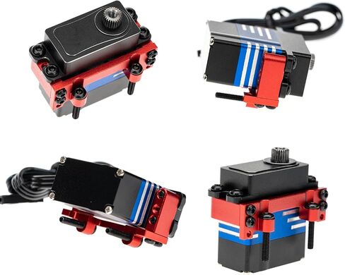 RampCrab Servo Mount Bracket for FXC24, Adjustable Servo Mount Tray, 1/24 RC Car Steering Servo Mount for FMS FCX24 Power Wagon Butcher & Max Smasher Big Foot, K5 Upgrade Parts, Alu, Red in Kuwait