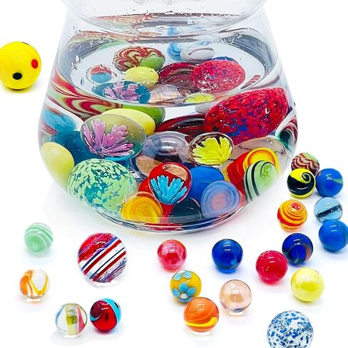 20 Vintage Marbles Bulk for Kids Ages 4-8-12 Hobbyist for Marble Run Track Game Small Marbles Game Toy (16mm) (20pcs) in Kuwait