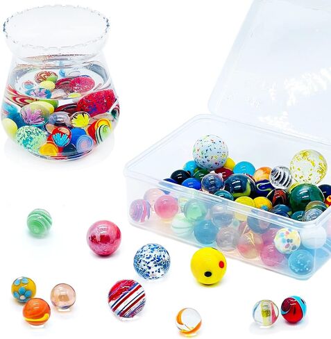 20 Vintage Marbles Bulk for Kids Ages 4-8-12 Hobbyist for Marble Run Track Game Small Marbles Game Toy (16mm) (20pcs) in Kuwait