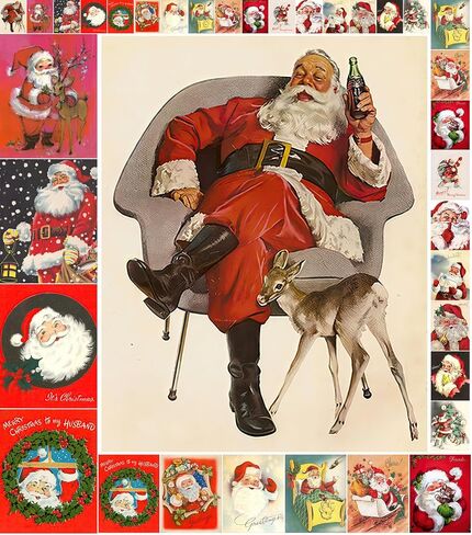 Decoupage Paper Pack (35 Sheets 6"x8") Cute Christmas Animals FLONZ Vintage Styled Christmas Pictures Cards for Decoupage, Craft and Scrapbooking in Kuwait