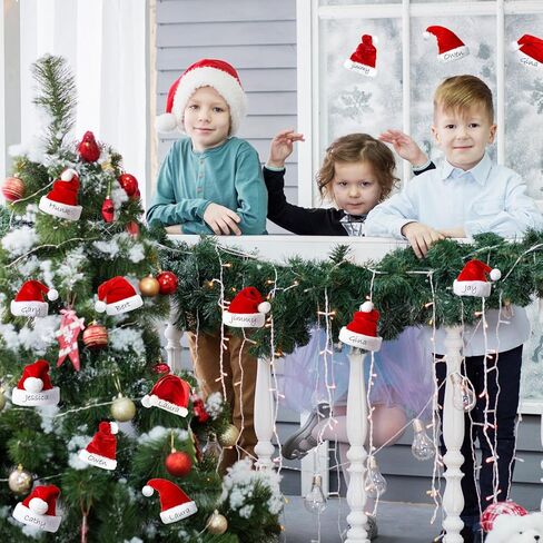 TrelaCo 64 Pcs Christmas Cutouts Decorations Santa Hat Paper Cutouts for Classroom 4 Inch Xmas Cutouts Craft for Classroom Wall Christmas Paper Santa Hat Stickers Bulletin Board Santa Gift, 8 Styles in Saudi Arabia