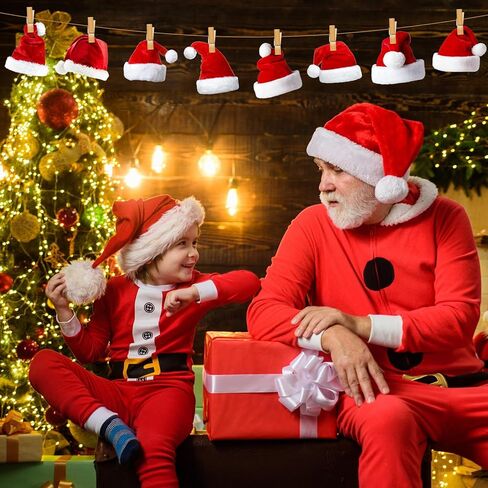 TrelaCo 64 Pcs Christmas Cutouts Decorations Santa Hat Paper Cutouts for Classroom 4 Inch Xmas Cutouts Craft for Classroom Wall Christmas Paper Santa Hat Stickers Bulletin Board Santa Gift, 8 Styles in Saudi Arabia