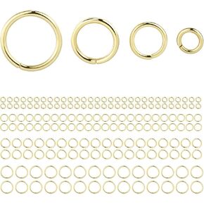 Alexcraft 14k Gold Plated Jump Rings 900PCS 4/6/8/10 mm Gold Jump Rings Strong Open Ring Bulk for Necklace Bracelet Earrings Jewelry Making in Saudi Arabia