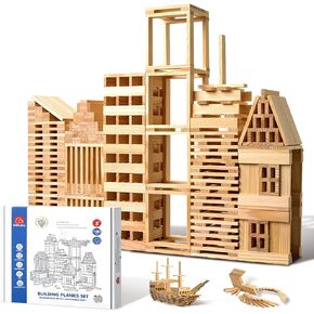 ICEKO KN 100pcs Classic Wooden Building Blocks Set,Solid STEM Building Toys for Kids, Preschool Learning Montessori Toys for Toddlers, Boys & Girls Birthday Gift (Log Color) in Saudi Arabia