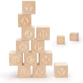 Uncle Goose Uppercase Alphablank Blocks - Made in The USA in Kuwait