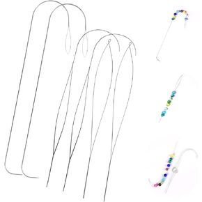 Big Eye Beading pin with Handle, 5.3 "Stainless Steel Beading pin is Used for Bead Rotating Machine, Plastic Loose Beads, Glass Beads, DIY Handmade Beading Bracelet,Necklace Decorations (2 Pieces)