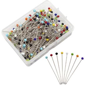 Benvo 150Pcs Steel T-Pins Assorted Two Sizes Wig Pins Nickel Plated Sewing Pins Quilting Pins Needles Pin with T-bar Head for Blocking Knitting Modelling Crafts Projects(1.5 inch，2 inch)