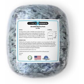 Xtreme Comforts Bean Bag Filler w/Shredded Memory Foam Filling - Pillow Stuffing Material for Couch Pillows, Cushions, Bean Bag Refill Filling, & More Poly Fil/Polyfill Stuffing Needs (20 Pounds)