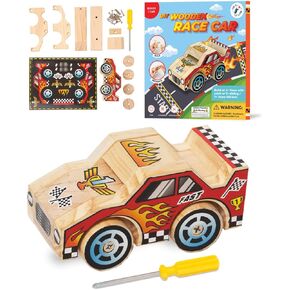 DIY Wooden Monster Truck Building Kit - Stem Toys for Kids Age 4-7 - Wood Crafts with Stickers