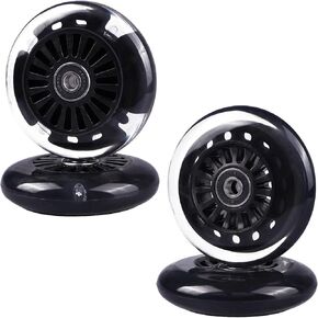 90mm Wiggle Car Polyurethane Replacement Wheels Set for Upgrades for PlasmaCar Ride-on Toys Wiggle Car Replacement Wheels, 4-Pack (Black)