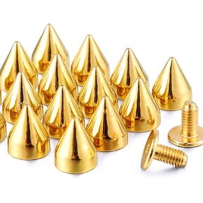 100 Sets 9MM Gun Metal Spikes and Studs Metal Bullet Cone Spikes Screw Back Leather Craft Rapid Rivet Screws Punk Studs and Spikes for Clothing Shoes Leather Belts Bag Rivets 11/32 Inch in Saudi Arabia