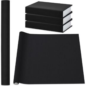 PerKoop Book Cloth for Book Binding 40 x 16 Inch Fabric Surface Paper Backed Bookcover Archival European Durable Strong Bookbinding Supplies Cover Books Album Scrapbooking (Black,Suede Fabric)