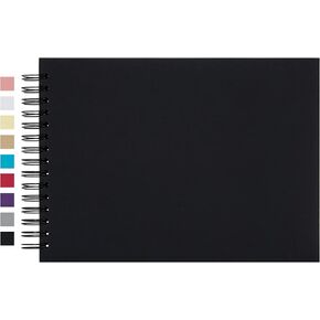 potricher 12.2 × 8.5 بوصة غلاف فني كرافت صفحة فارغة ألبوم صور القصاصات DIY، 80 صفحة (40 ورقة) ألبوم صور قصاصات صغير للعائلة والذكرى السنوية للزفاف (بني)