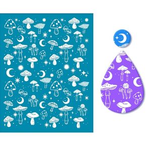 OLYCRAFT Clay Stencils Planet Pattern Silk Screen Printing Stencil for Polymer Non-Adhesive Reusable Silkscreen Stencils for Printing Clay or Earrings Jewelry Making - 5x3.9inch