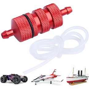 Aluminum RC Fuel Filter and Silicone Tubing for Nitro Powered RC Car RC Airplane Models (Black) in Saudi Arabia