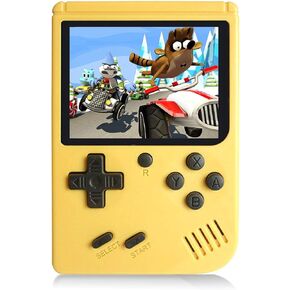 وحدة تحكم ألعاب محمولة للأطفال والكبار - وحدات تحكم ألعاب فيديو قديمة بشاشة 3 بوصة و168 لعبة كلاسيكية ومشغل ألعاب 8 بت مع كابل AV يمكن تشغيلها على التلفزيون (أصفر) in Kuwait