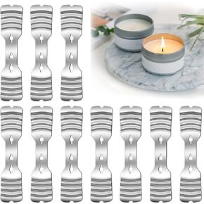 20pcs Metal Candle Wick Holders - Upgraded Wick Centering Devices, Silver Stainless Steel