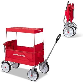 Radio Flyer Beach & Boardwalk Wagon, Folding Beach Cart, Ages 1.5+, Red Beach Wagon