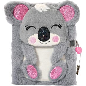 Fox Diary for Girls with Lock, Plush Fox Toys Gift for Teen Girls, Kids Fox Writing Journal Notebook, Birthday Gifts for Little Girls Ages 5 6 7 8 9 10-12 Year Old