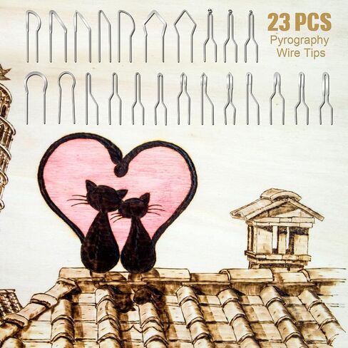 23 Pieces Pyrography Tips Replacement Wood Burning Tips Pyrography Wire Pen Nibs Wood Burning Wire Nibs for High Impedance Pyrography Machine Accessory Tool Wood Leather Making in Saudi Arabia