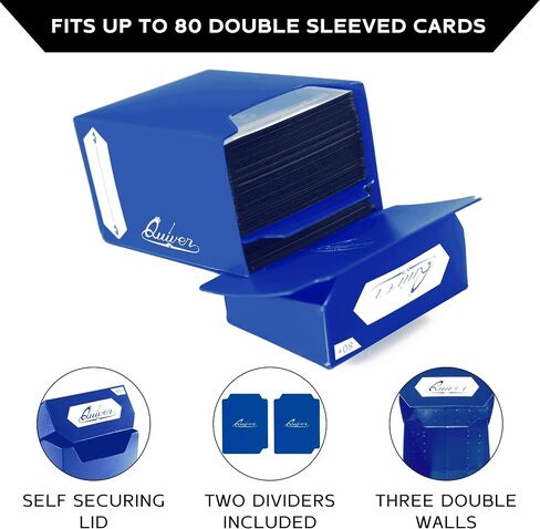 Quiver Time 100+ Standard Deck Blocks with 2 Dividers/Card Deck Box - Set of 5 MTG Deck Box - Compatible with Magic Commander, Yugioh & other TCG cards - (White, Black, Blue, Red & Green) in Kuwait