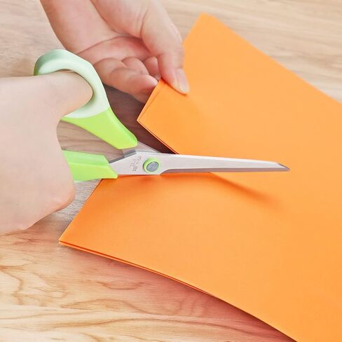 مقص Asdirne، مقص فاخر لجميع الأغراض مقاس 8.6 بوصة، شفرات حادة للغاية من الفولاذ المقاوم للصدأ، قبضة مريحة، رائع للحرف اليدوية والمكتب والمدرسة والاستخدام اليومي، أزرق/وردي/أخضر، عبوة من 3 قطع in Kuwait