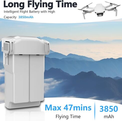 بطارية Dregin DJI Mini 3 Pro Mini 4 Pro بالإضافة إلى بطارية بديلة ممتدة 47 دقيقة وقت الطيران 3850 مللي أمبير في الساعة لطائرة DJI Mini 3/ Mini 3 Pro/Mini 4 Pro Drone in Kuwait