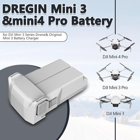بطارية Dregin DJI Mini 3 Pro Mini 4 Pro بالإضافة إلى بطارية بديلة ممتدة 47 دقيقة وقت الطيران 3850 مللي أمبير في الساعة لطائرة DJI Mini 3/ Mini 3 Pro/Mini 4 Pro Drone in Kuwait