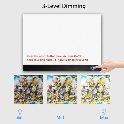 WELZK Light Board A3, 16.6×12.6 INCH Large Light Pad with Metral Stand. Physical Buttons 9 Levels/Stepless Dimming Light Table for Diamond Painting, Weeding Vinyl, Tracing, Drawing in Saudi Arabia