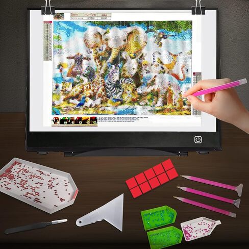 WELZK Light Board A3, 16.6×12.6 INCH Large Light Pad with Metral Stand. Physical Buttons 9 Levels/Stepless Dimming Light Table for Diamond Painting, Weeding Vinyl, Tracing, Drawing in Saudi Arabia
