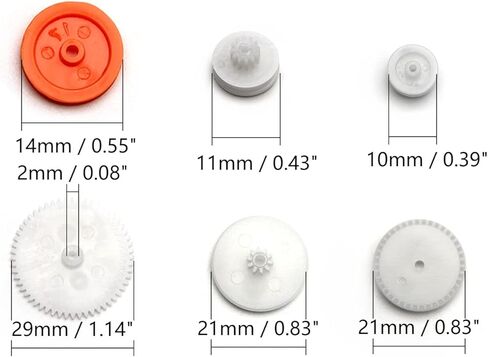 مجموعة تروس بلاستيكية مكونة من 64 نوع من مريوود، مجموعة بكرة حزام دودة، تروس تاج مفردة ومزدوجة للتقليل من التروس الدودية، مجموعة ملحقات متنوعة للعبة محرك السيارة والروبوت in Kuwait