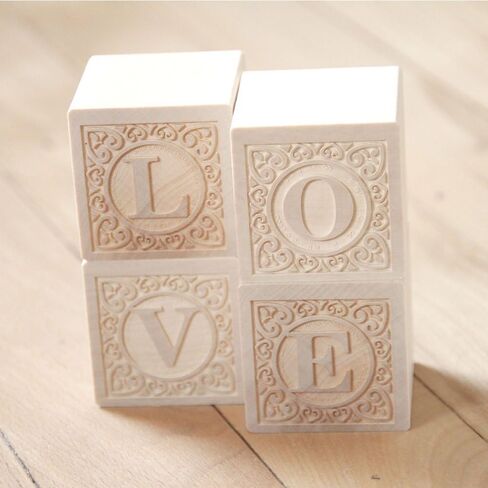 Uncle Goose Uppercase Alphablank Blocks - Made in The USA in Kuwait