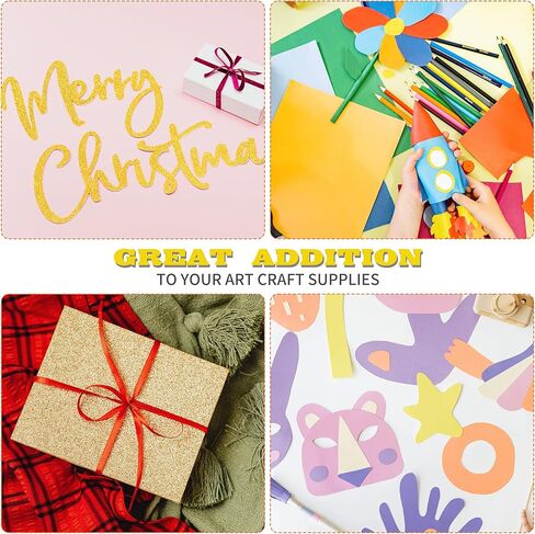 VETUZA 20 Sheets Glitter&Colored Cardstock Paper - 92lb./250GSM Cover, A4 Mixed Colored Craft Cardstock for School DIY Project, Birthday Card Making, Thanksgiving Gift Box Wrapping in Kuwait