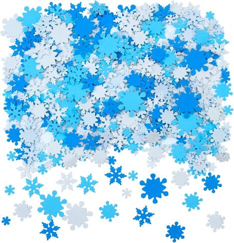 Aneco 600 Pieces Foam Snowflake Stickers Self-Adhesive Snowflake Shape Stickers for DIY Craft Projects, Assorted Color and Sizes in Saudi Arabia