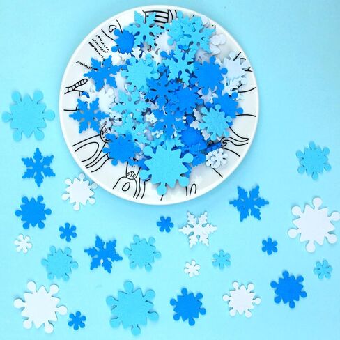 Aneco 600 Pieces Foam Snowflake Stickers Self-Adhesive Snowflake Shape Stickers for DIY Craft Projects, Assorted Color and Sizes in Saudi Arabia