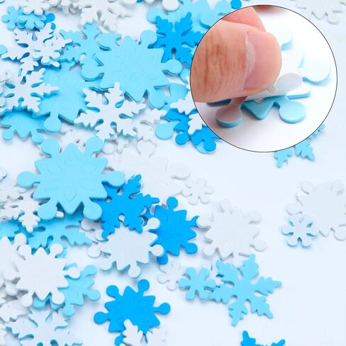 Aneco 600 Pieces Foam Snowflake Stickers Self-Adhesive Snowflake Shape Stickers for DIY Craft Projects, Assorted Color and Sizes in Saudi Arabia