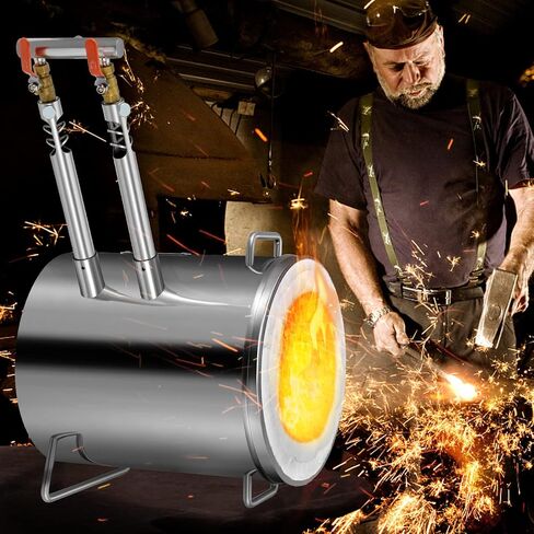 VEVOR Propane Melting Furnace Kit, 12KG Large Capacity Foundry Home Kilns, Blacksmithing Forge with Crucible & Tongs Kiln, Stainless Steel Smelter, for Metal Scrap Recycle, Gold Copper Silver Casting in Saudi Arabia