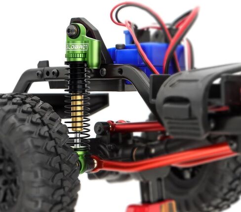 صدمات أمامية وخلفية من الألومنيوم مقاس 52 مم من GLOBACT لملحقات ترقية 1/24 محورية SCX24 Bronco/JLU CRC/Deadbolt/Gladiator /C10 (4 قطع أسود) in Kuwait