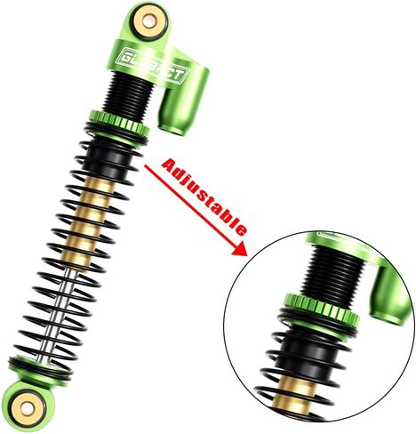 صدمات أمامية وخلفية من الألومنيوم مقاس 52 مم من GLOBACT لملحقات ترقية 1/24 محورية SCX24 Bronco/JLU CRC/Deadbolt/Gladiator /C10 (4 قطع أسود) in Kuwait