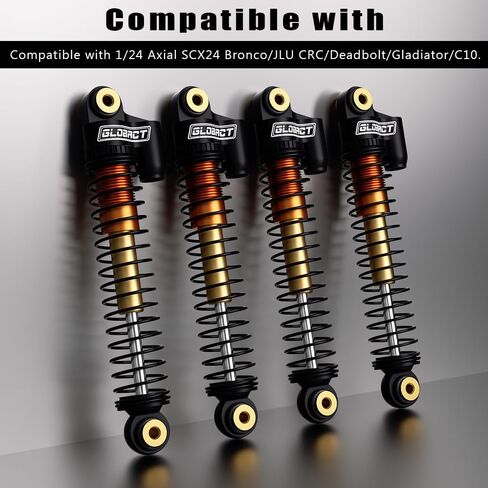 GLOBACT 52mm Aluminum Front & Rear Shocks for 1/24 Axial SCX24 Bronco/JLU CRC/Deadbolt/Gladiator /C10 Upgrade Accessories (4PCS Black) in Kuwait