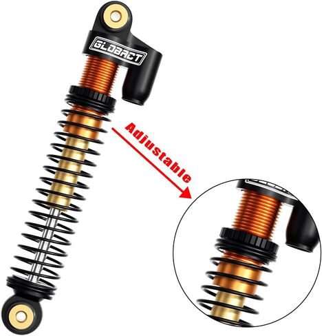 GLOBACT 52mm Aluminum Front & Rear Shocks for 1/24 Axial SCX24 Bronco/JLU CRC/Deadbolt/Gladiator /C10 Upgrade Accessories (4PCS Black) in Kuwait