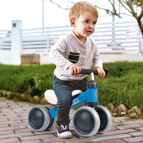 دراجات Ancaixin Baby Balance لفتاة تبلغ من العمر سنة واحدة، أفضل هدايا عيد الميلاد الأولى للطفل الصغير من الوقوف إلى الجري، ألعاب ركوب الخيل لعمر 1+ سنة، بدون دواسة دراجة أطفال 4 عجلات in Kuwait