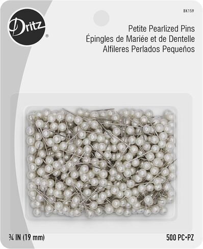 Dritz Petite Pearlized Size 12 3/4in White Pearl Heads Pins-Straight in Saudi Arabia