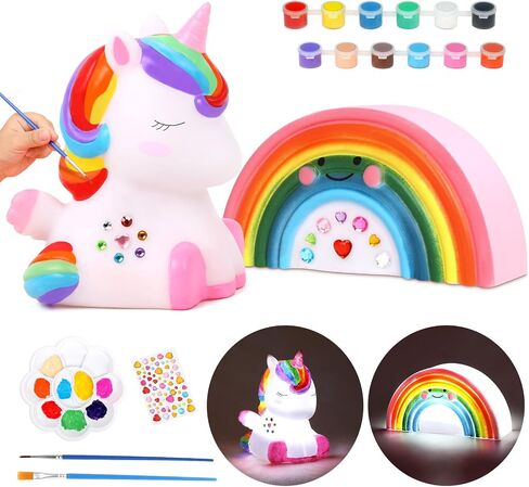 dededa Paint Your Own Unicorn Night Light Art Kit, Arts and Crafts for Kids Ages 4-8,Unicorns Gifts for Girls Painting Kit Unicorn Toys for Kids 4 5 6 7 8 9 10 11 12+ (1Pc) in Kuwait