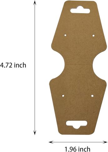 بطاقات عرض القلائد ذاتية اللصق - 200 قطعة من بطاقات عرض الاساور الفارغة من ورق الكرافت، بطاقات الاقراط، بطاقة بيع تغليف المجوهرات المعلقة لتعبئة القلائد والاساور وسلاسل المفاتيح، 4.7 × 1.9 انش in Kuwait