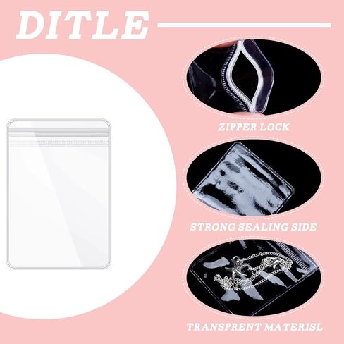 160 Pieces Self Seal Jewelry PVC Bags Plastic Anti Tarnish Jewelry Storage Bags Clear Jewelry Organizer Bag Jewelry Pouches Small Zipper Bags for Holding Earring Ring Necklace Jewelry, 5 Sizes in Saudi Arabia