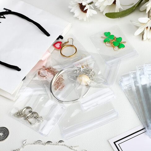 160 Pieces Self Seal Jewelry PVC Bags Plastic Anti Tarnish Jewelry Storage Bags Clear Jewelry Organizer Bag Jewelry Pouches Small Zipper Bags for Holding Earring Ring Necklace Jewelry, 5 Sizes in Saudi Arabia