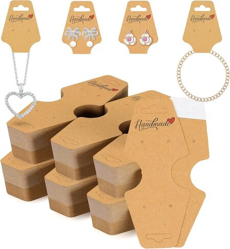 ovsor 100 قطعة من عبوات الأساور - بطاقات تعبئة الأقراط القوية مع بطاقات سوار ذاتية اللصق قوية للشركات الصغيرة التي تبيع عصابات الرأس والأساور والقلائد والأقراط وسلسلة المفاتيح in Kuwait