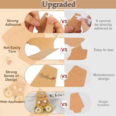 ovsor 100 قطعة من عبوات الأساور - بطاقات تعبئة الأقراط القوية مع بطاقات سوار ذاتية اللصق قوية للشركات الصغيرة التي تبيع عصابات الرأس والأساور والقلائد والأقراط وسلسلة المفاتيح in Kuwait